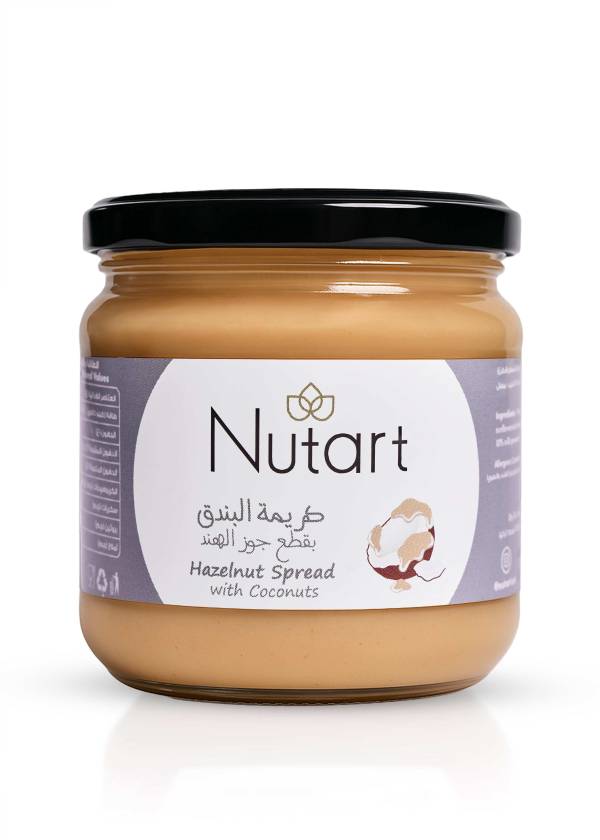 Hazelnut spread with coconut pieces